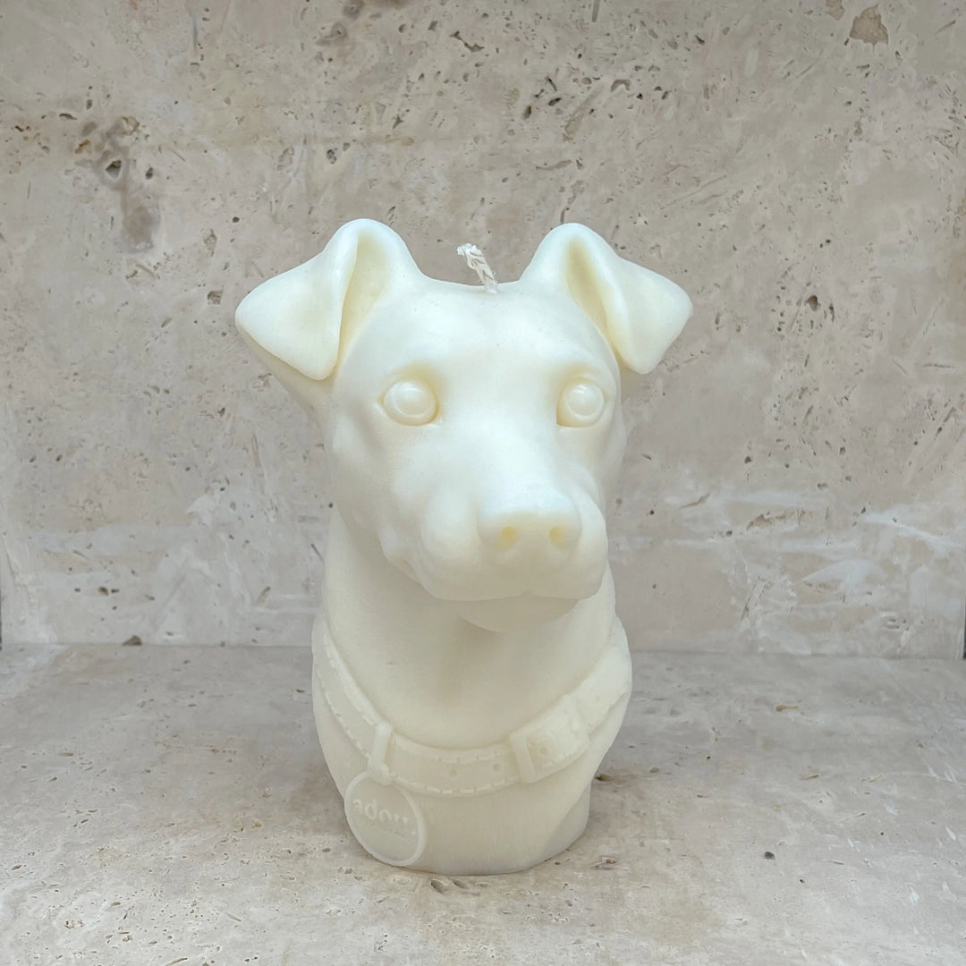 Jack Russell Dog Terrier Adorn Sculpted Candles