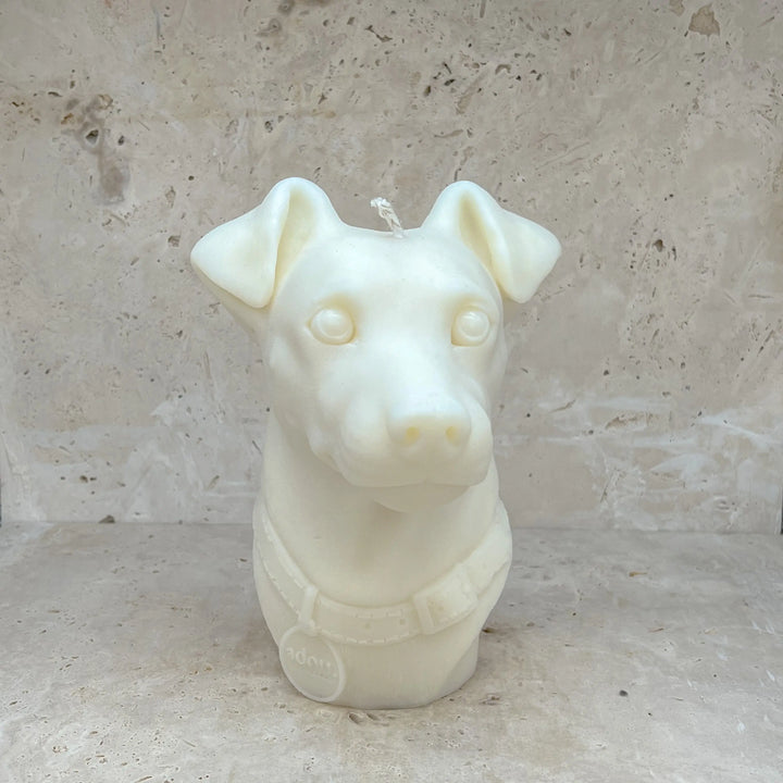 Jack Russell Dog Terrier Adorn Sculpted Candles