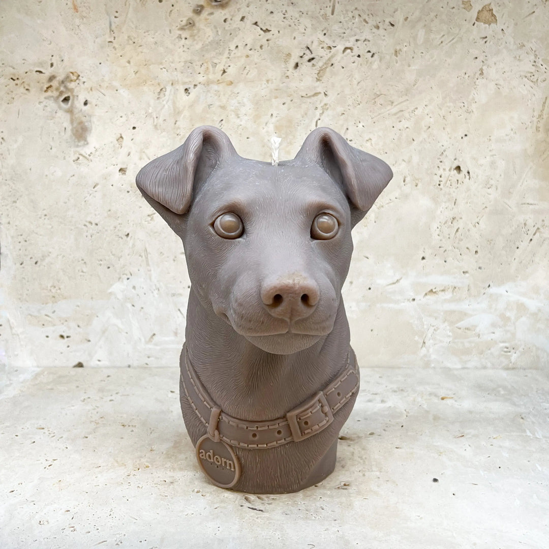 Jack Russell Dog Terrier Adorn Sculpted Candles