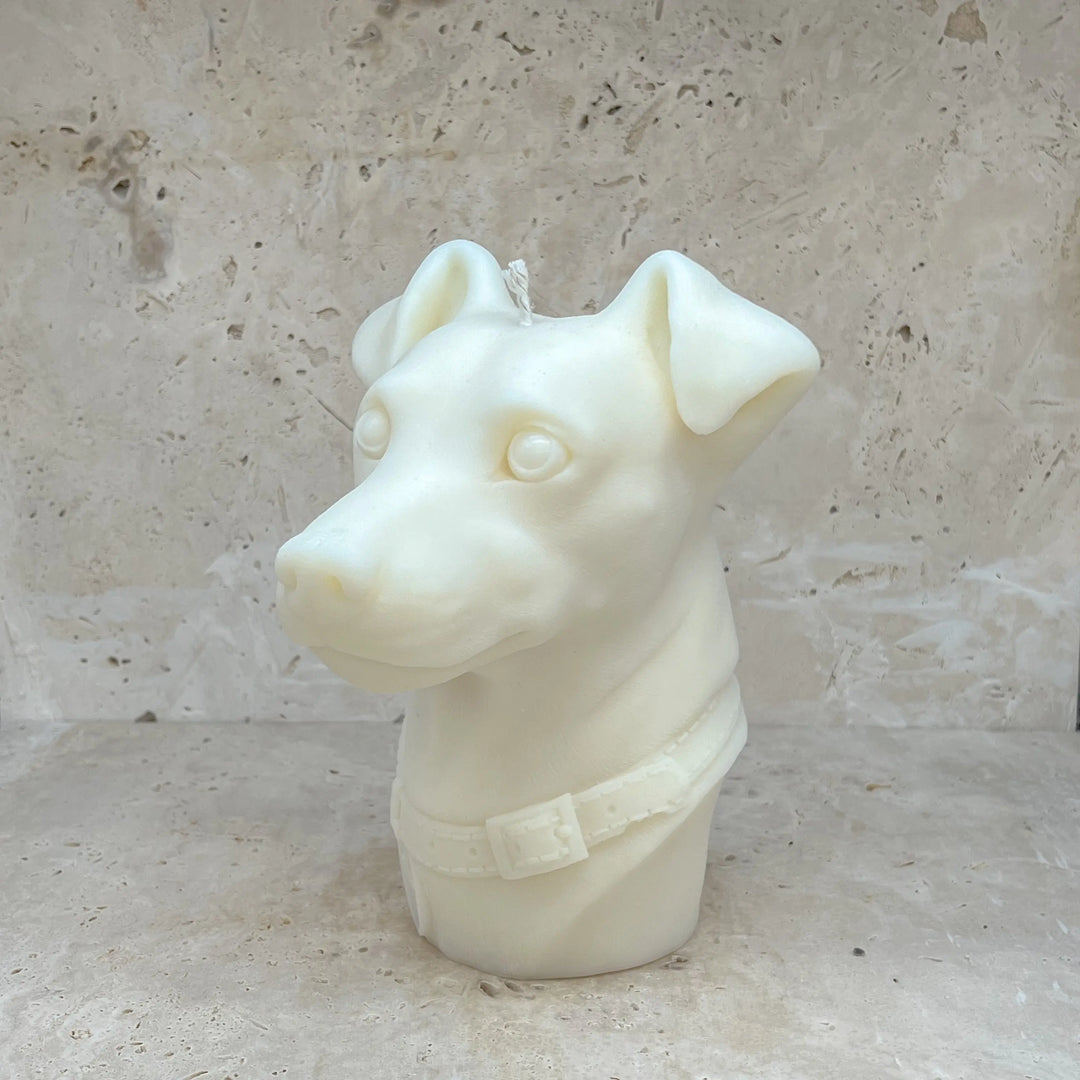 Jack Russell Dog Terrier Adorn Sculpted Candles