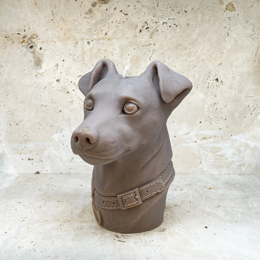 Jack Russell Dog Terrier Adorn Sculpted Candles