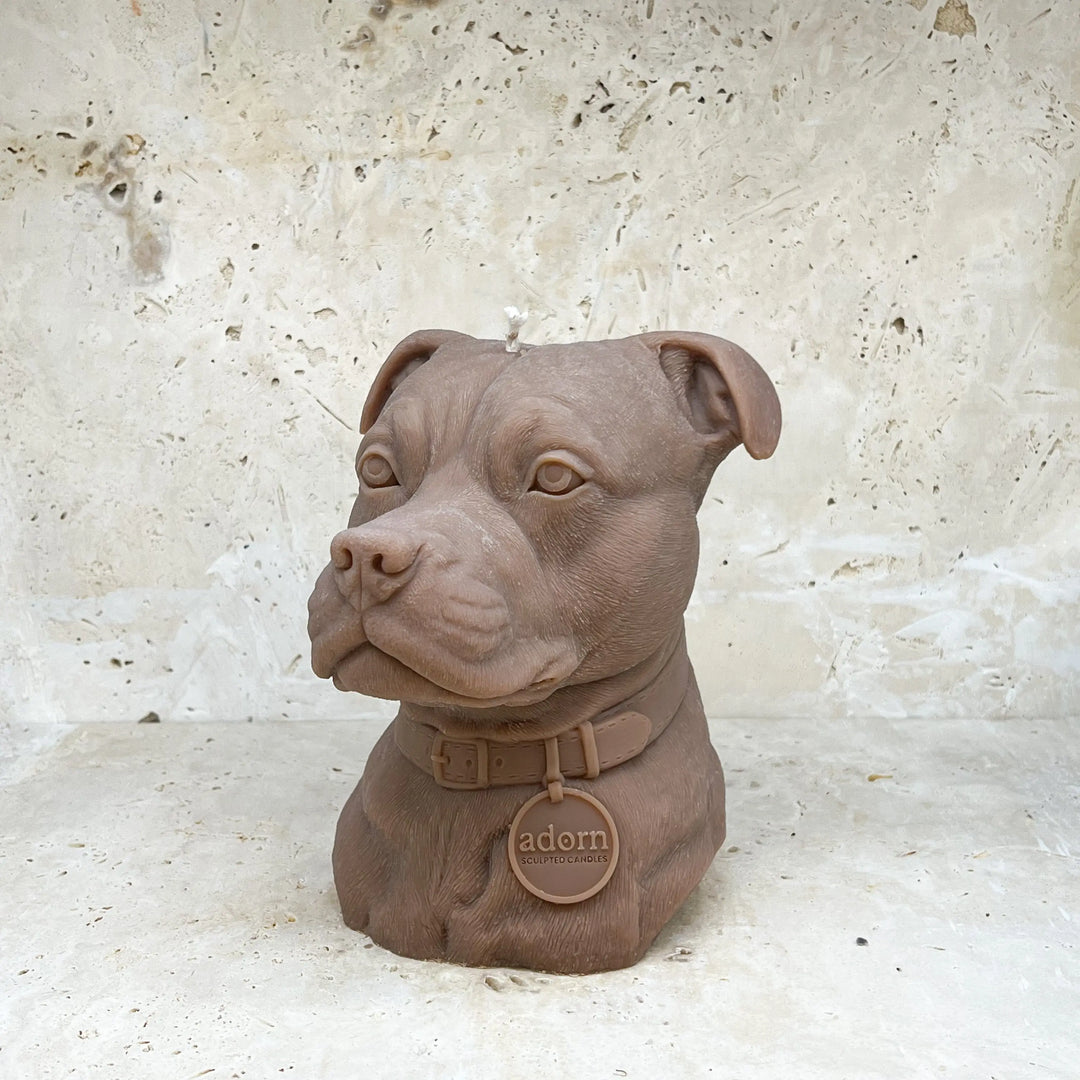 Staffordshire Bull Terrier Dog Candle Adorn Sculpted Candles