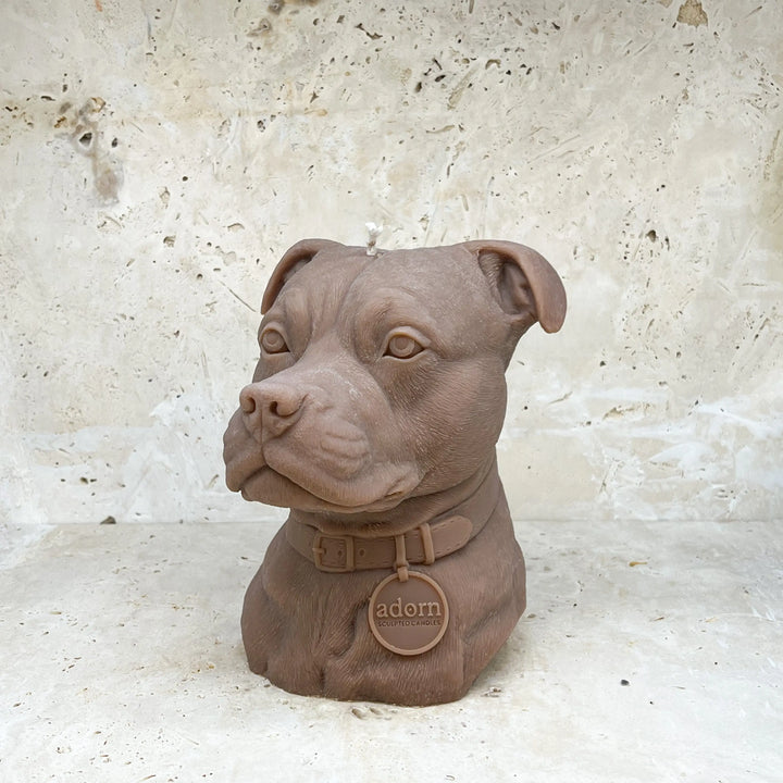 Staffordshire Bull Terrier Dog Candle Adorn Sculpted Candles