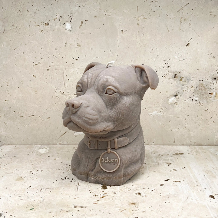 Staffordshire Bull Terrier Dog Candle Adorn Sculpted Candles