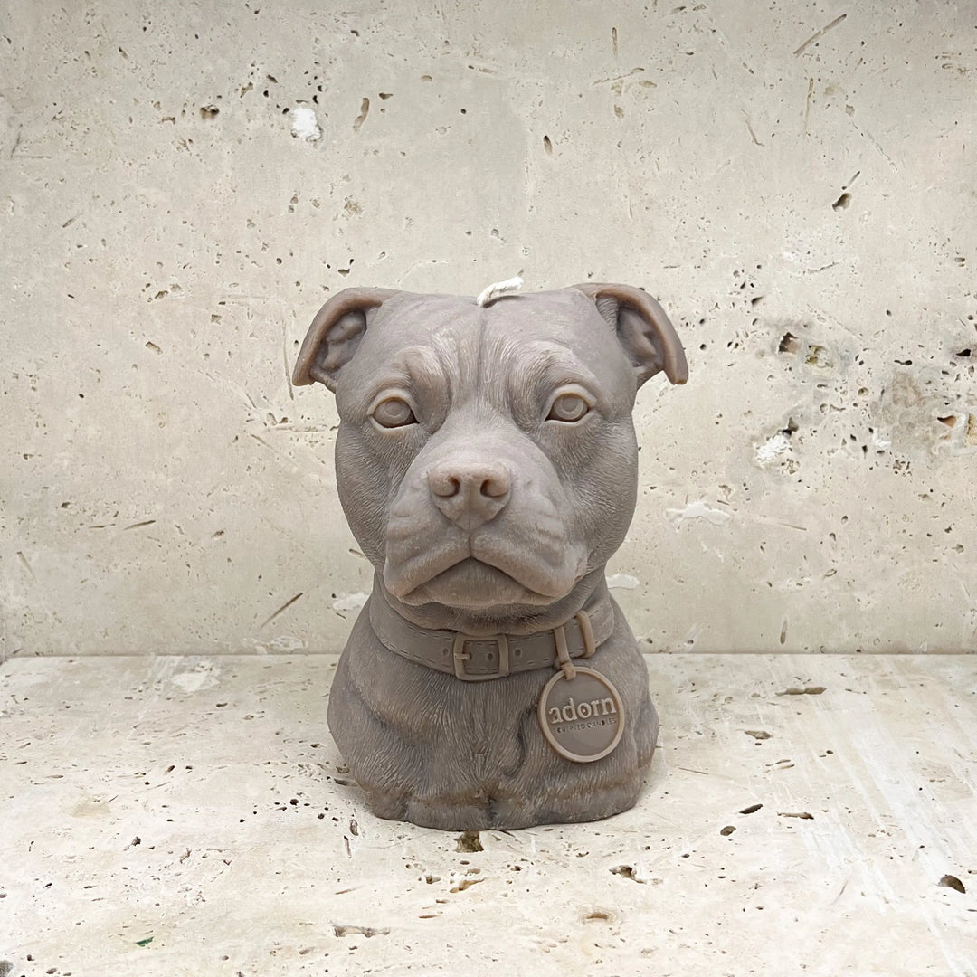 Staffordshire Bull Terrier Dog Candle Adorn Sculpted Candles